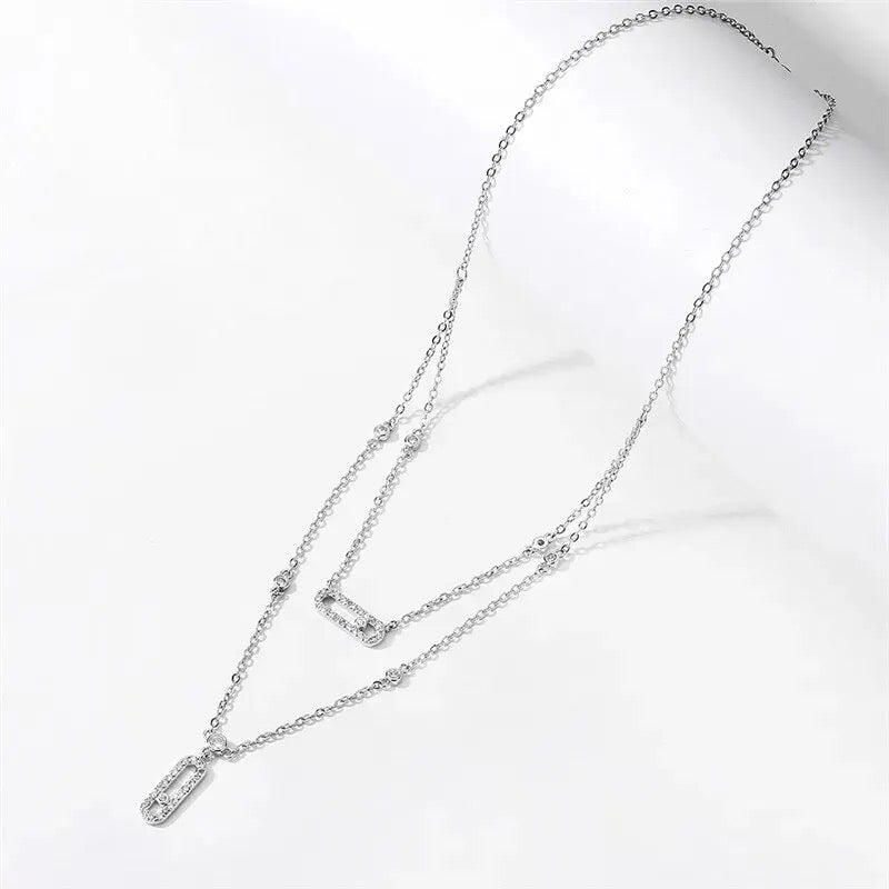 Double Pin Necklace S925 Sterling Silver