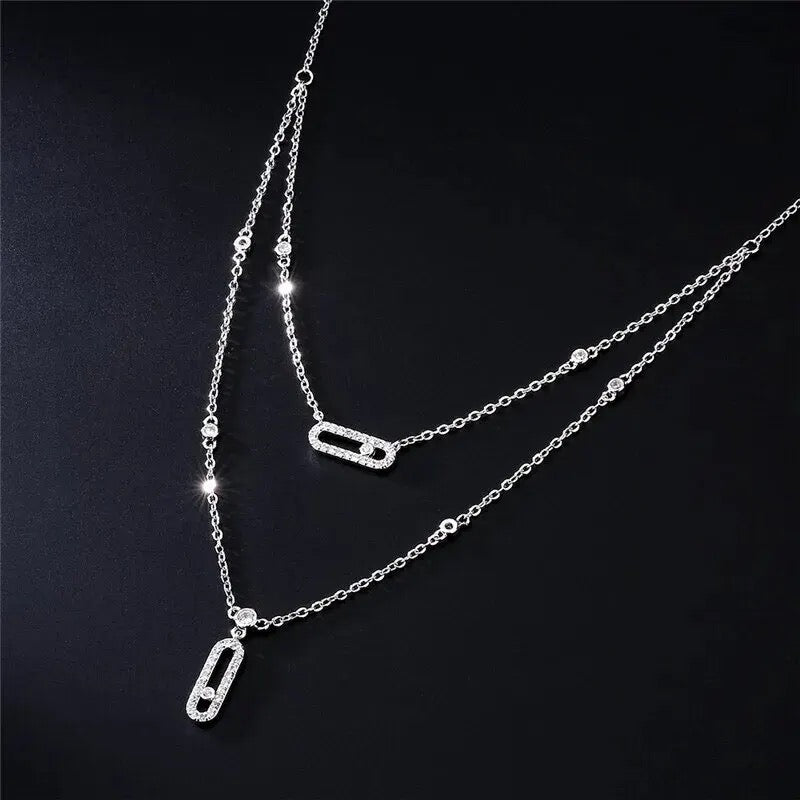 Double Pin Necklace S925 Sterling Silver