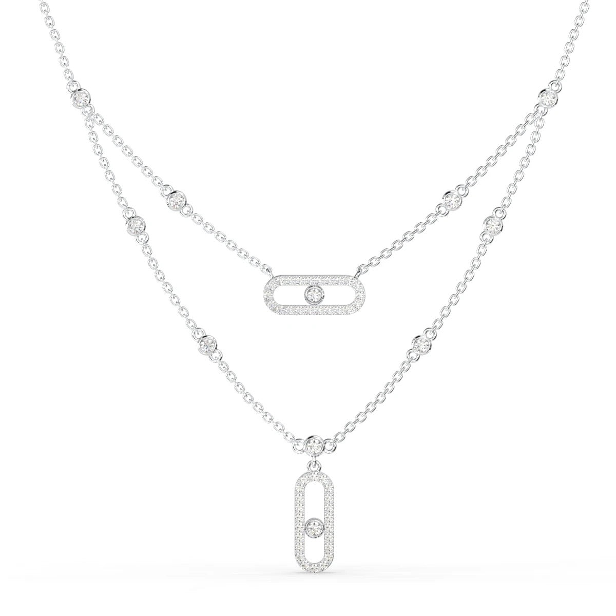 Double Pin Necklace S925 Sterling Silver