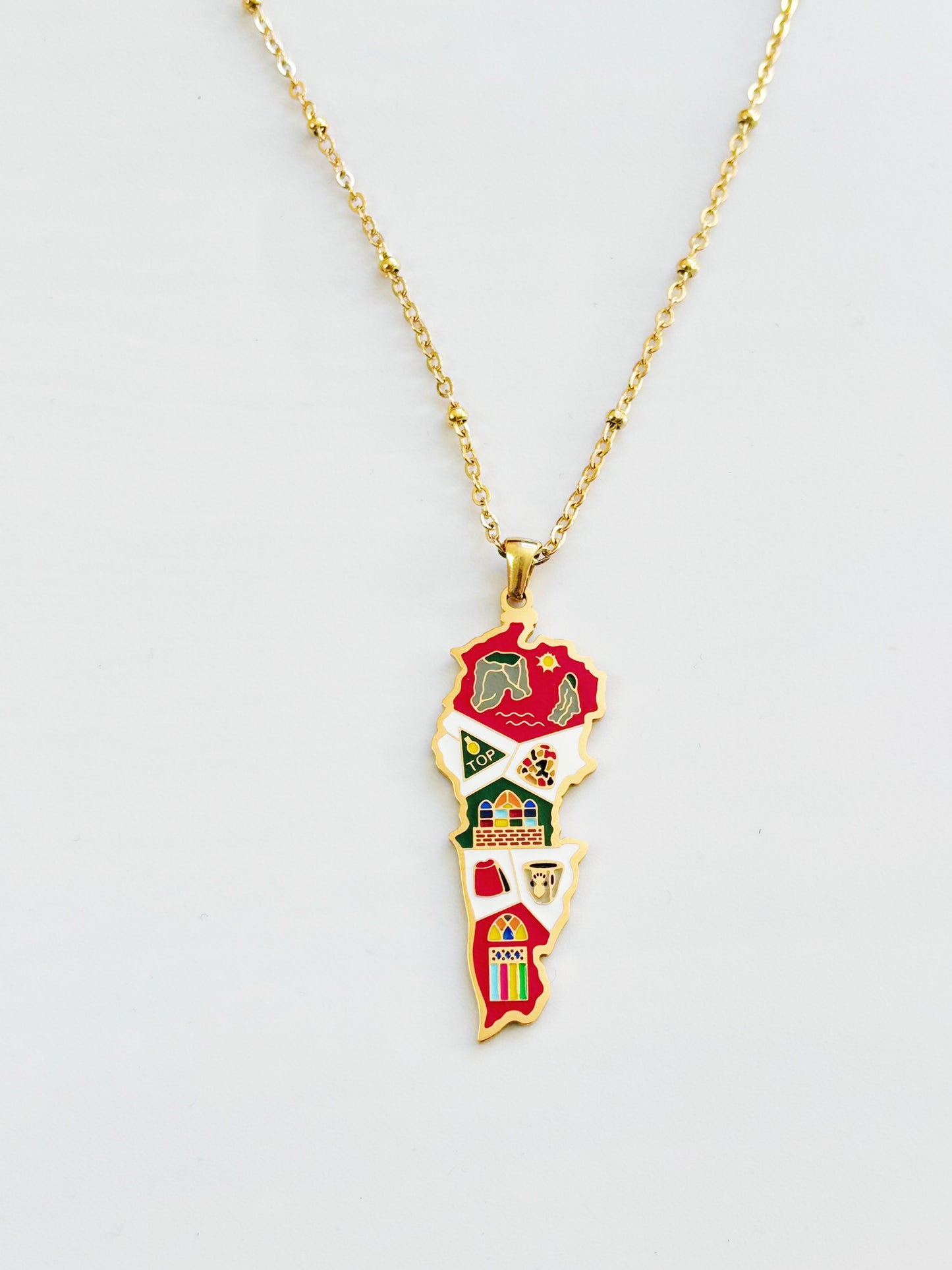 Lebanon Map Necklace