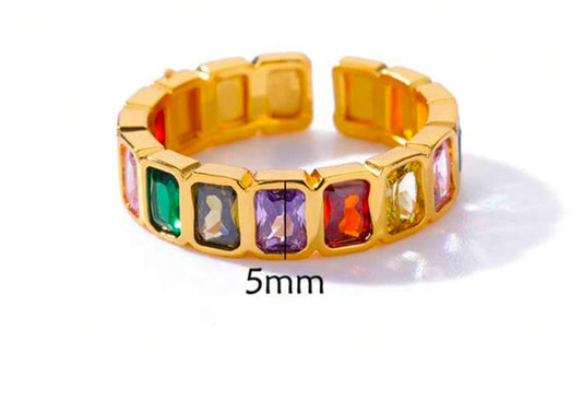 Multi-Gemstone Gold Ring