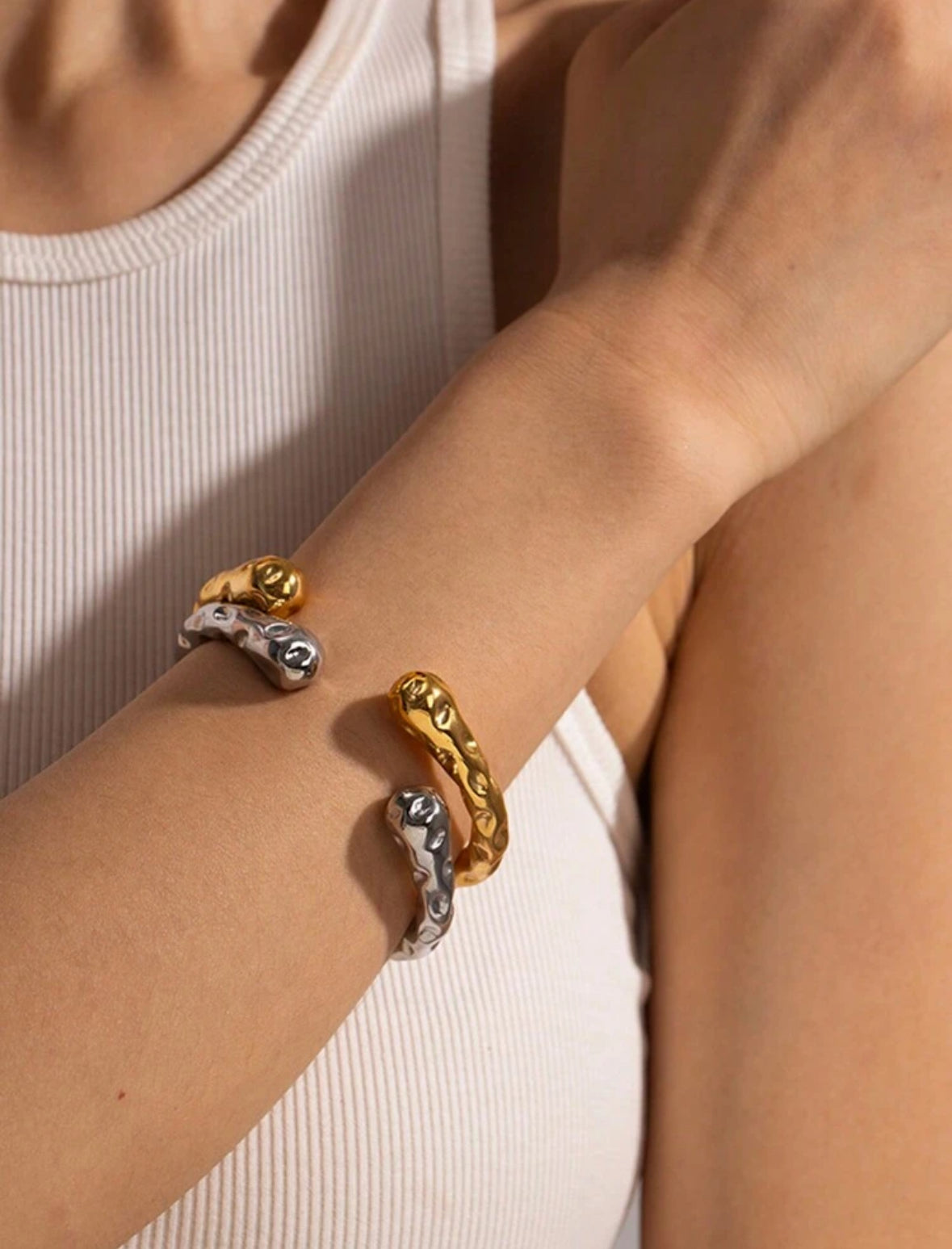 Textured Open Cuff Bracelet